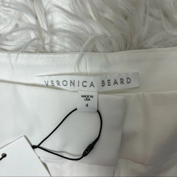 New Veronica Beard Roxy Baby Bell Front Zip Pocket Ankle Pant White - Picture 7 of 12